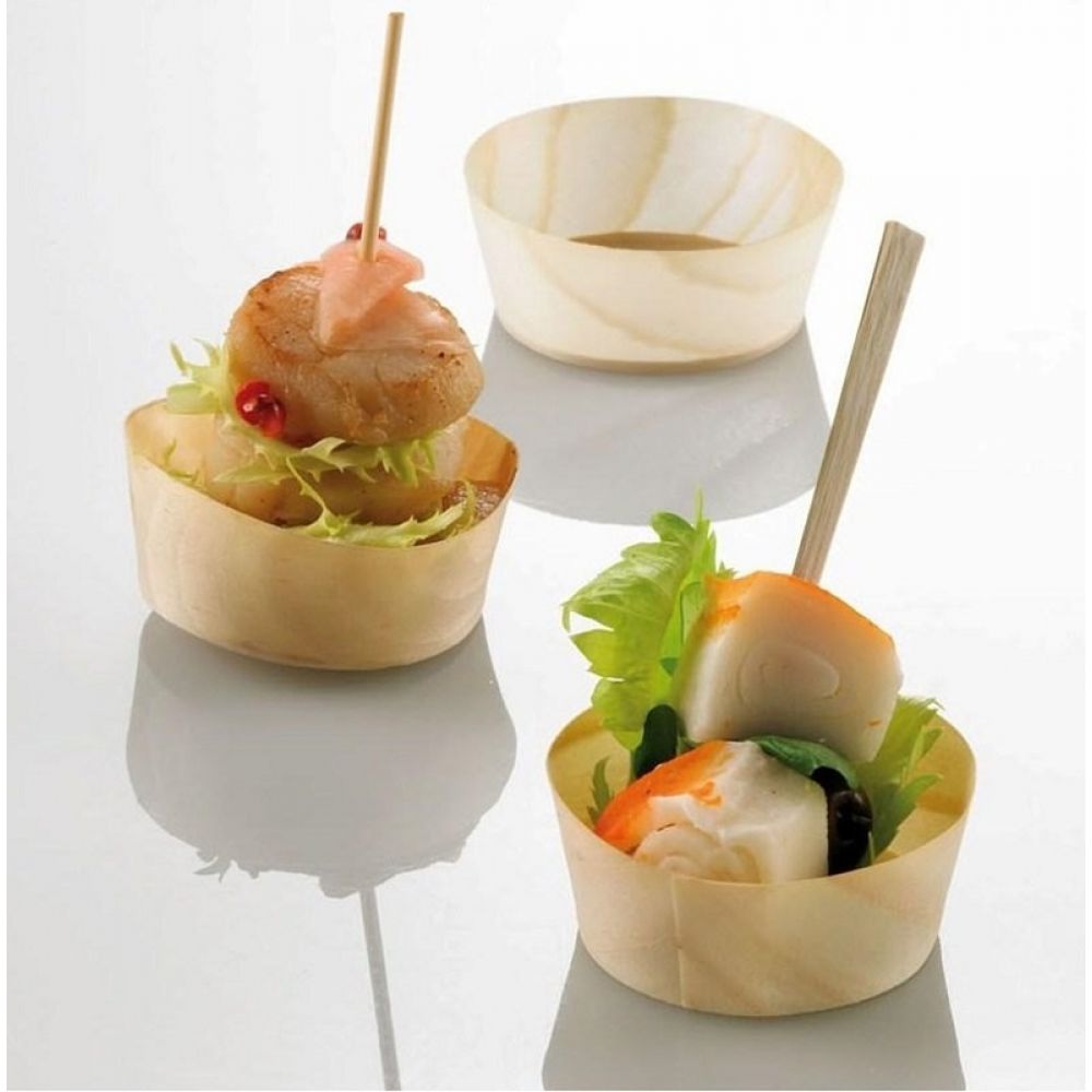 Set 50 biodegradable Wooden High baske